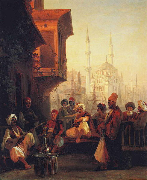 Ivan Aivazovsky Coffee-house by the Ortakoy Mosque in Constantinople